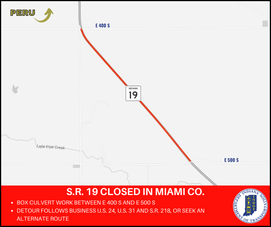 Thumbnail for the post titled: S.R. 19 to close for box culvert work on or after April 6, 2023